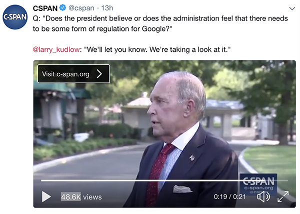 好自為之！特朗普敲打谷歌：搜到我的都是負(fù)面，白宮正在調(diào)查