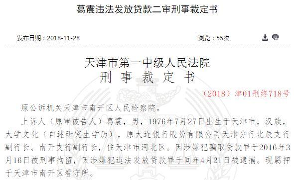 大連銀行天津分行被騙貸上億元 副行長(zhǎng)未按規(guī)定審核執(zhí)意放款