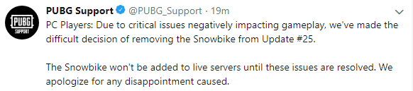 雪地輕型摩托將暫時從游戲中刪除 恢復時間待定